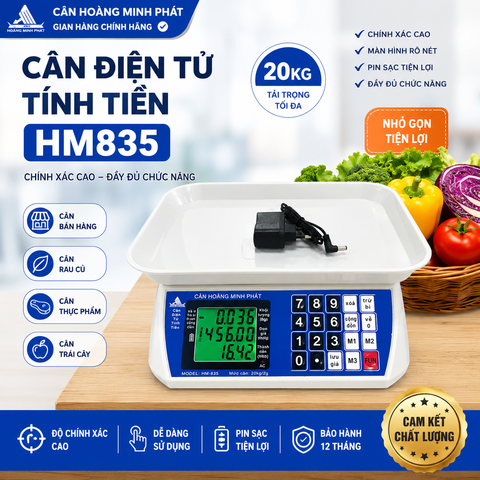 Cân Điện Tử Tính Tiền 20kg HM835 | Cân Bán Hàng, Thực Phẩm
