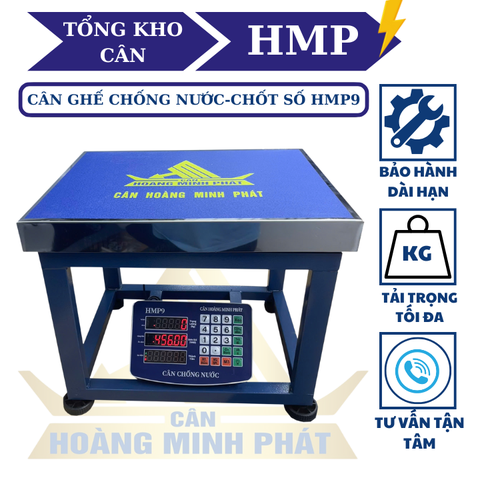 Cân ghế điện tử 300kg HMP9 Thương Hiệu CÂN HOÀNG MINH PHÁT. Cân tính tiền, chống nước. Cân Chốt Số - Tiếng việt