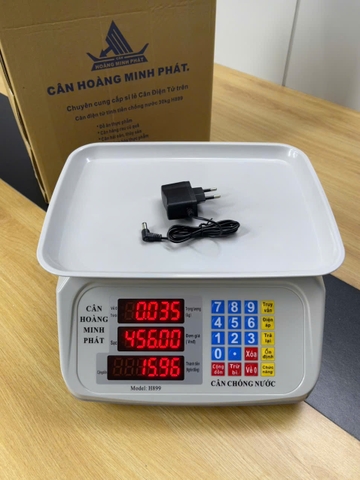 Cân điện tử 30kg tính tiền chống nước H899. Cân hải sản, thủy sản, cân hàng rau củ quả thương hiệu Cân Hoàng Minh Phát