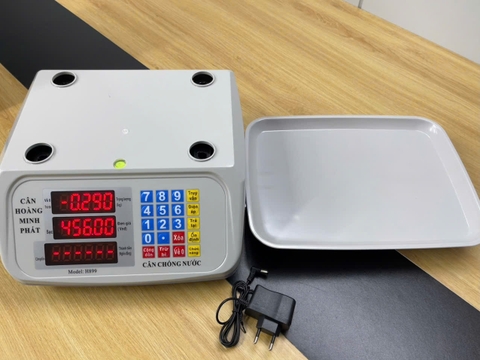 Cân điện tử 30kg tính tiền chống nước H899. Cân hải sản, thủy sản, cân hàng rau củ quả thương hiệu Cân Hoàng Minh Phát