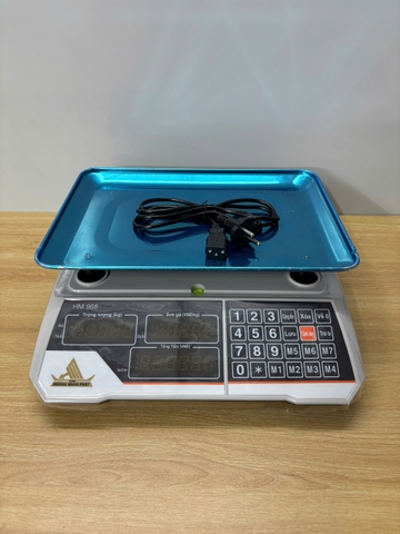 Cân Điện Tử Tính Tiền 30kg HM968 | Mâm INOX, Phím Tiếng Việt | Cân Rau Củ, Thực Phẩm