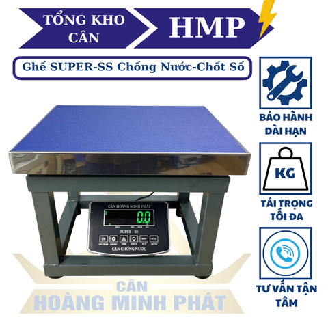 Cân Ghế Điện Tử 350kg SUPER-SS | Chống Nước, Chốt Số, LED Xanh Chính Xác