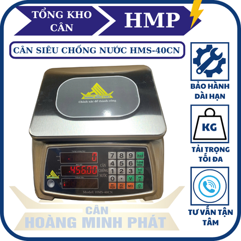 Cân tính tiền điện tử 30kg SIÊU CHỐNG NƯỚC HMS-40CN Thương Hiệu CÂN HOÀNG MINH PHÁT. Cân hải sản. Phím Tiếng Việt