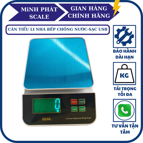 Cân tiểu li điện tử 5KG QUA Chống Nước - Sạc USB