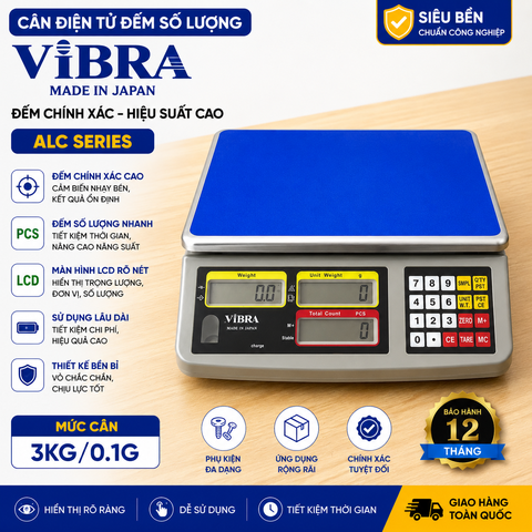Cân điện tử đếm số lượng ViBRA 3KG/0.1G ALC, Chính Xác Cao