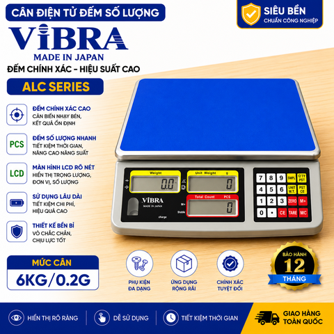 Cân điện tử đếm số lượng ViBRA 6KG/0.2G ALC, Chính Xác Cao