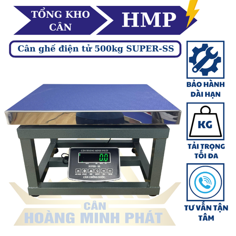 Cân ghế điện tử 500KG chống nước, chốt số SUPER-SS led xanh