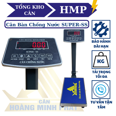 Cân bàn điện tử 350KG SUPER-SS led đỏ - Phím Tiếng Việt - Cân Động Vật Chốt số