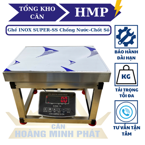 Cân ghế điện tử 300KG Full INOX Chống nước Chốt số SUPER-SS. LED ĐỎ