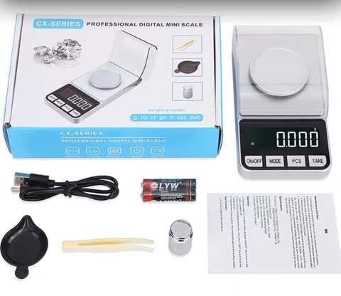 Cân tiểu ly điện tử 100g-0.001g siêu chính xác CX188 (Sạc USB)