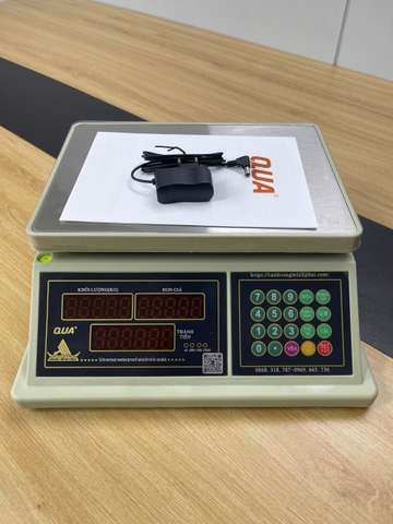 Cân Điện Tử Tính Tiền 30kg QUA832 | Chống Nước, Phím Tiếng Việt | Cân Bán Hàng