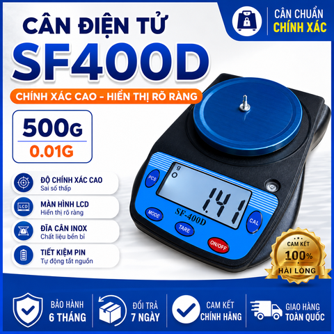 Cân tiểu ly SF-400D 500g x 0.01g,chính xác tới 1% gram