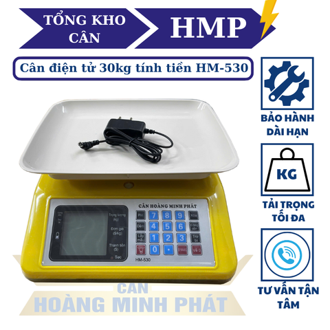 Cân điện tử tính tiền 30KG HM-530 - Cân bán hàng tiếng việt chính xác cao thương hiệu CÂN HOÀNG MINH PHÁT