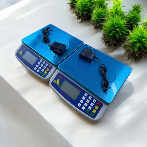 Cân điện tử 25kg/1g tính tiền HM580. Mâm cân INOX -  Kèm sạc. Thương hiệu CÂN HOÀNG MINH PHÁT. Phím tiếng việt