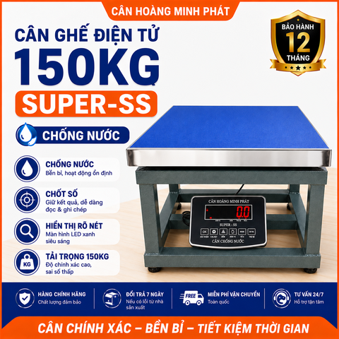 Cân Ghế Điện Tử 150kg SUPER-SS | Chống Nước, Chốt Số, LED Đỏ Chính Xác