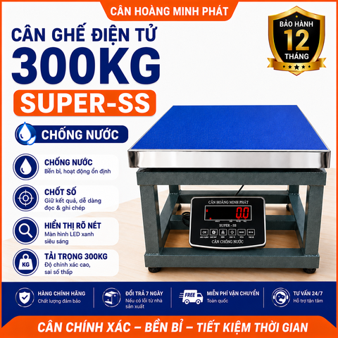 Cân Ghế Điện Tử 300kg SUPER-SS | Chống Nước, Chốt Số, LED Đỏ Chính Xác