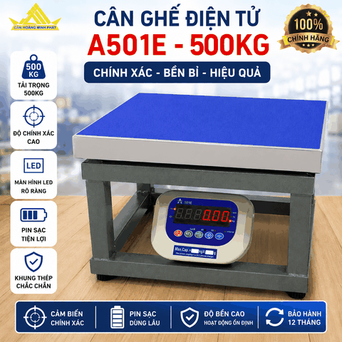 Cân Ghế Điện Tử 500kg A501E | Cân Hàng Hóa, Nông Sản Chính Xác Cao