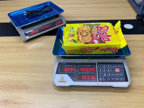 Cân điện tử tính tiền 30KG tiếng việt HM968. Thương Hiệu CÂN HOÀNG MINH PHÁT. Đĩa cân INOX. Cân hàng rau củ quả