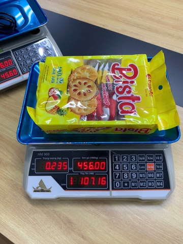 Cân điện tử tính tiền 30KG tiếng việt HM968. Thương Hiệu CÂN HOÀNG MINH PHÁT. Đĩa cân INOX. Cân hàng rau củ quả