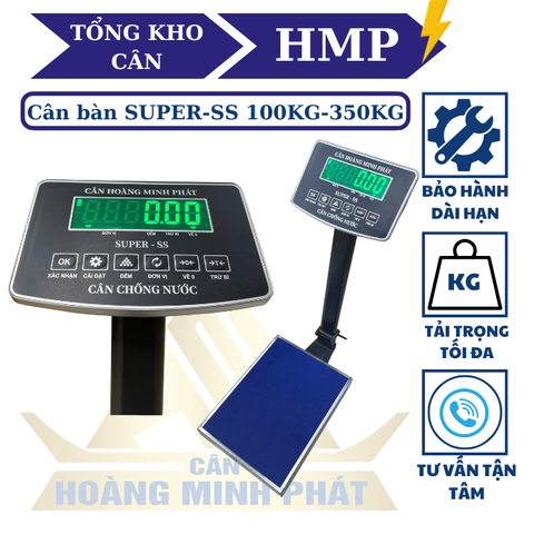 Cân bàn điện tử 150kg SUPER-SS led xanh - Phím tiếng việt - Cân động vật chốt số