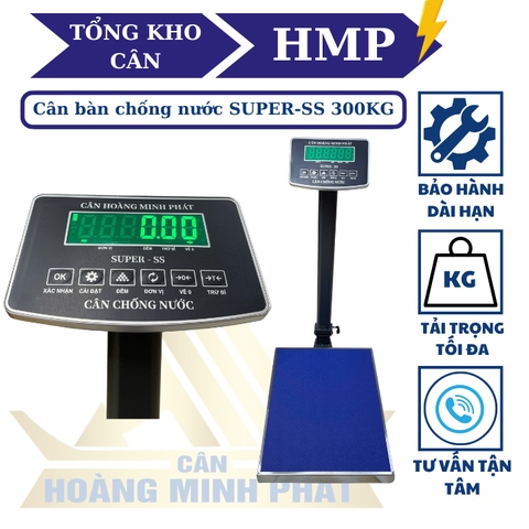 Cân bàn điện tử 350KG SUPER-SS led xanh - Phím Tiếng Việt - Cân Động Vật Chốt số