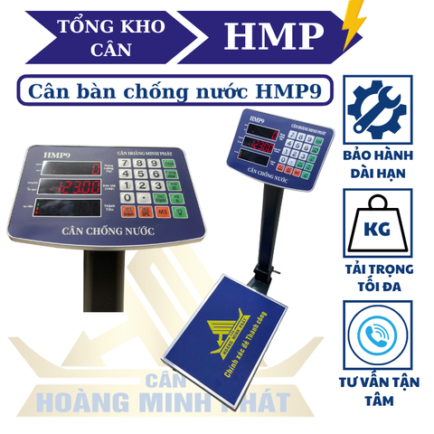 Cân bàn điện tử 100KG HMP9 chống nước, chốt số