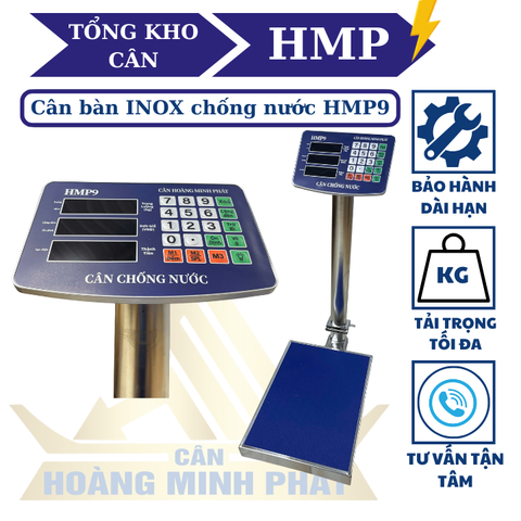 Cân bàn điện tử 100kg HMP9 INOX chống nước. Thương hiệu Cân Hoàng Minh Phát