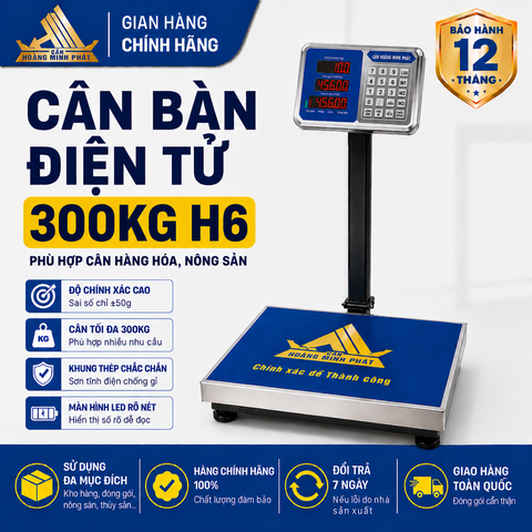 Cân điện tử 300KG H6 - CÂN HOÀNG MINH PHÁT