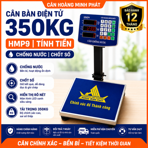 Cân Bàn Điện Tử 350KG HMP9 Chống Nước, Chốt Số