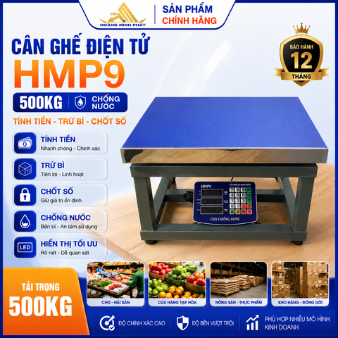 Cân Ghế Điện Tử 500kg HMP9 | Cân Hàng Hóa, Nông Sản Chính Xác Cao