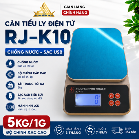 Cân điện tử 5KG Chống Nước RJ-K10 Chính xác