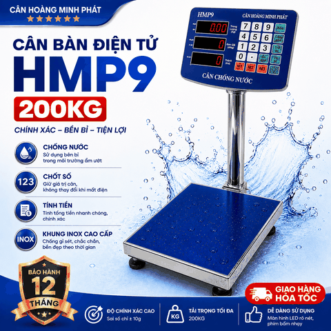 Cân Bàn Điện Tử 200kg HMP9 INOX Chống Nước