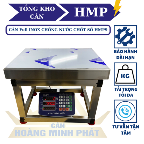 Cân Ghế Điện Tử 300kg INOX HMP9 | Chống Nước | Cân Hàng Hóa, Nông Sản | Hoàng Minh Phát
