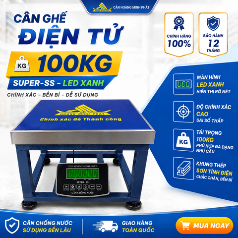 Cân Ghế Điện Tử SUPER-SS 100KG Led Xanh Chống Nước