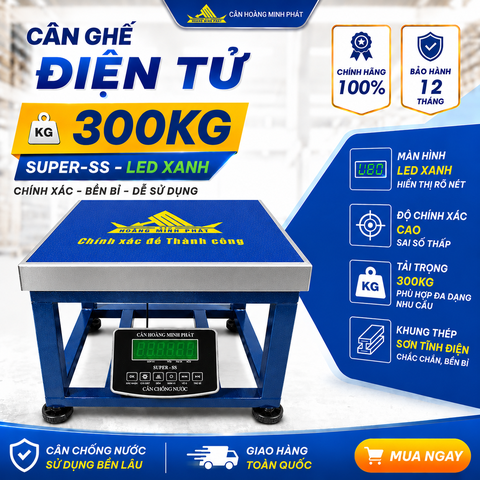 Cân Ghế Điện Tử SUPER-SS 300KG Led Xanh Chống Nước