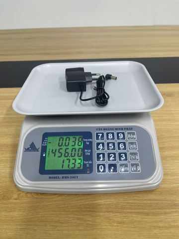 Cân điện tử tính tiền 10KG nhỏ gọn HMS20GT. Thương hiệu CÂN HOÀNG MINH PHÁT. Phím Tiếng VIỆT