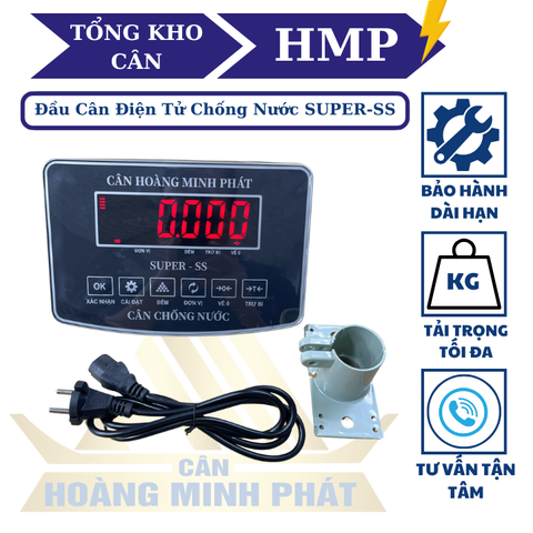Đầu cân điện tử chống nước 60kg đến 500kg SUPER-SS Led Đỏ. Có chức năng chốt số tự động