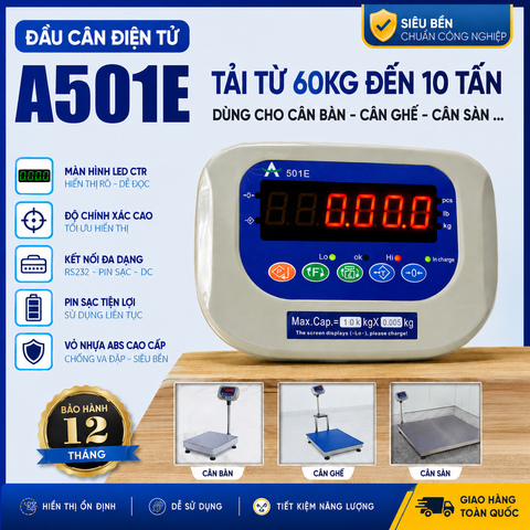 Đầu Cân Điện Tử A501E 60kg–10 Tấn | Dùng Cho Cân Ghế, Cân Bàn, Cân Sàn, Cân Ô Tô