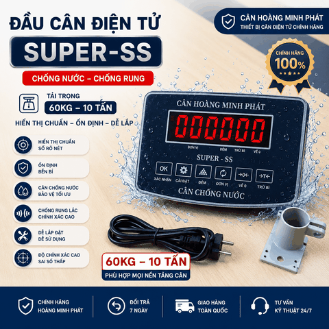 Đầu Cân Điện Tử SUPER-SS LED Đỏ Tải 60KG - 10 Tấn