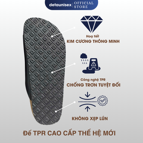 Dép đế trấu xỏ ngón nam nữ chính hãng phong cách tôi giản - DETA22