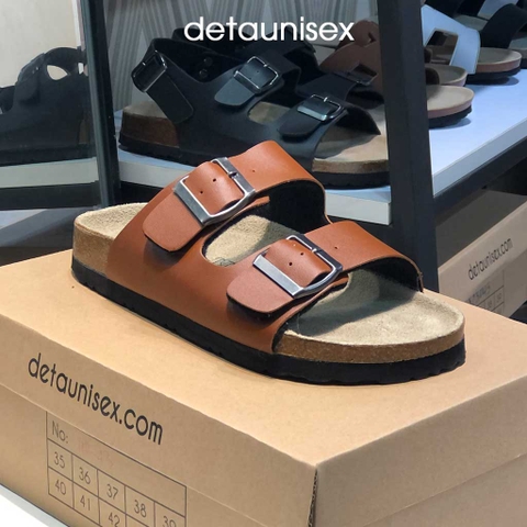 Dép đế trấu Birken 2 khóa màu Trắng - DETA21