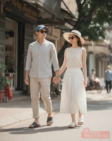 Dép đế trấu chữ H nam nữ tối giản DETA14