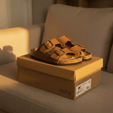 Dép đế trấu Birken 2 khoá nam nữ điều chỉnh thông minh - DETA21