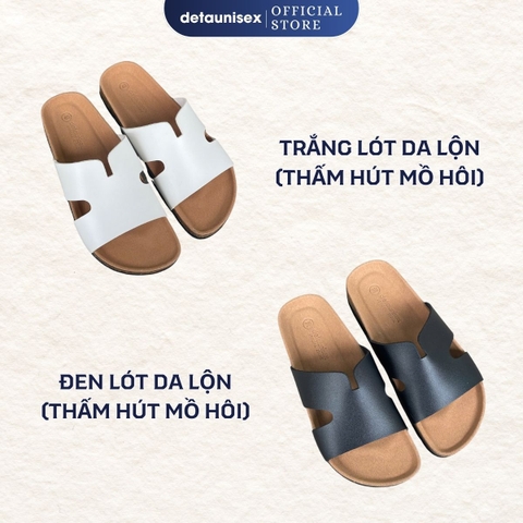 Dép đế trấu chữ K nam nữ thời trang tối giản DETA16