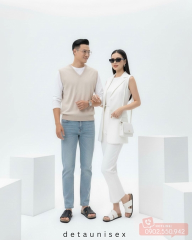 Dép đế trấu chữ K nam nữ thời trang tối giản DETA16