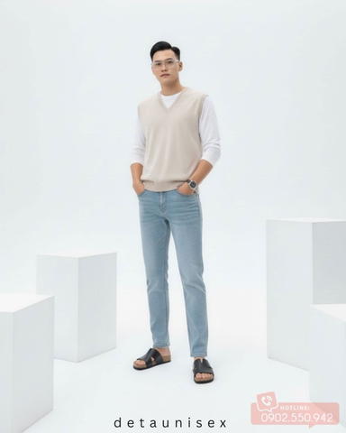 Dép đế trấu chữ K nam nữ thời trang tối giản DETA16