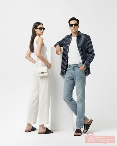 Dép đế trấu quai ngang bảng lớn nam nữ phong cách tối giản DETA12