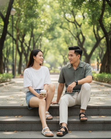 Dép đế trấu xỏ ngón nam nữ chính hãng phong cách tôi giản - DETA22