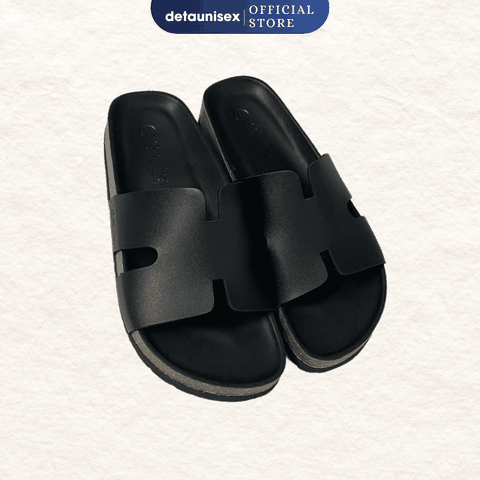 Dép đế trấu chữ H nam nữ tối giản DETA14