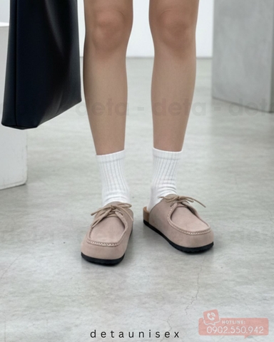 Dép sục đế trấu bánh mỳ Mule Moccasin DETA52